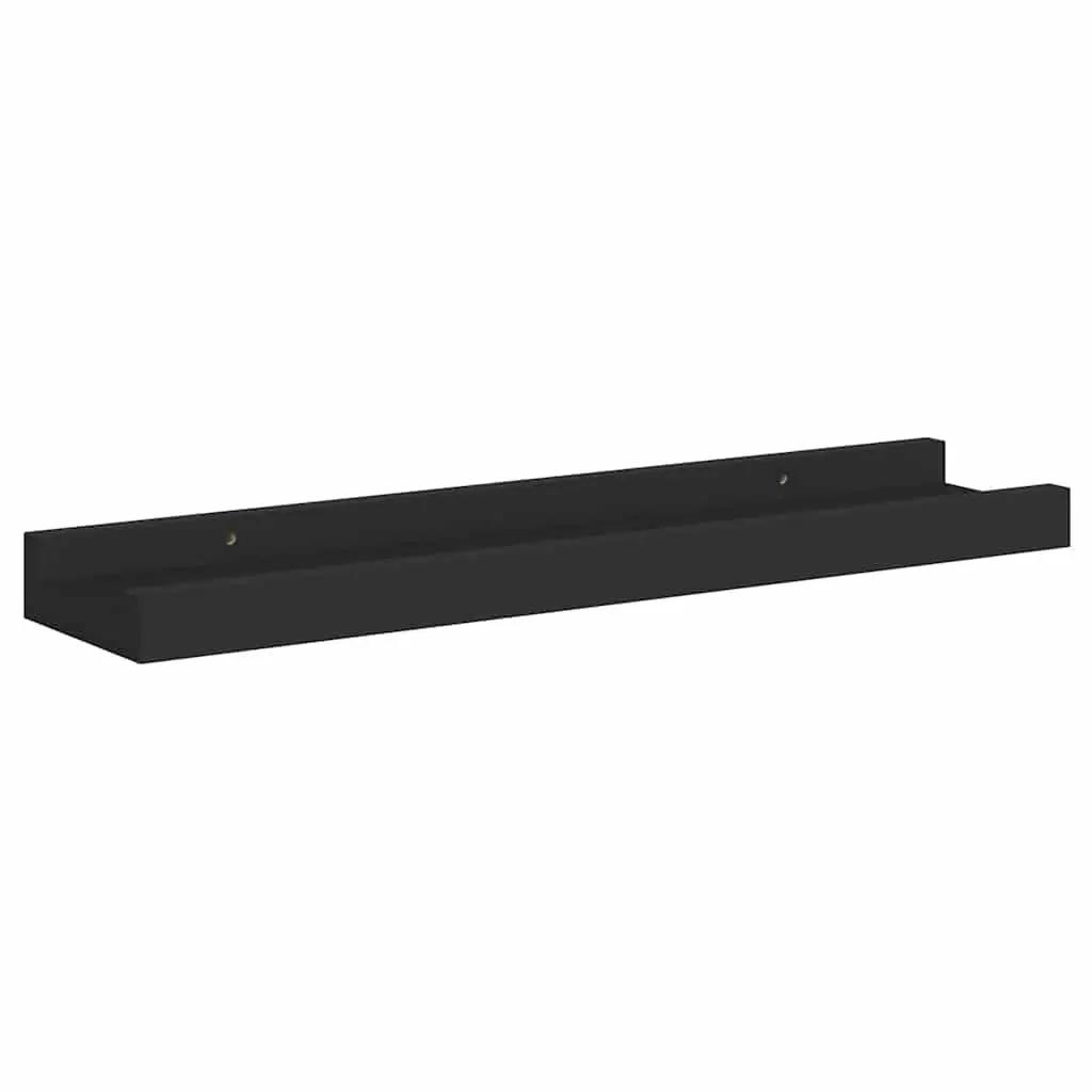 Wall Mounted Picture Ledge Shelves 40x9x3cm Black 2 Piece Floating Display Shelf
