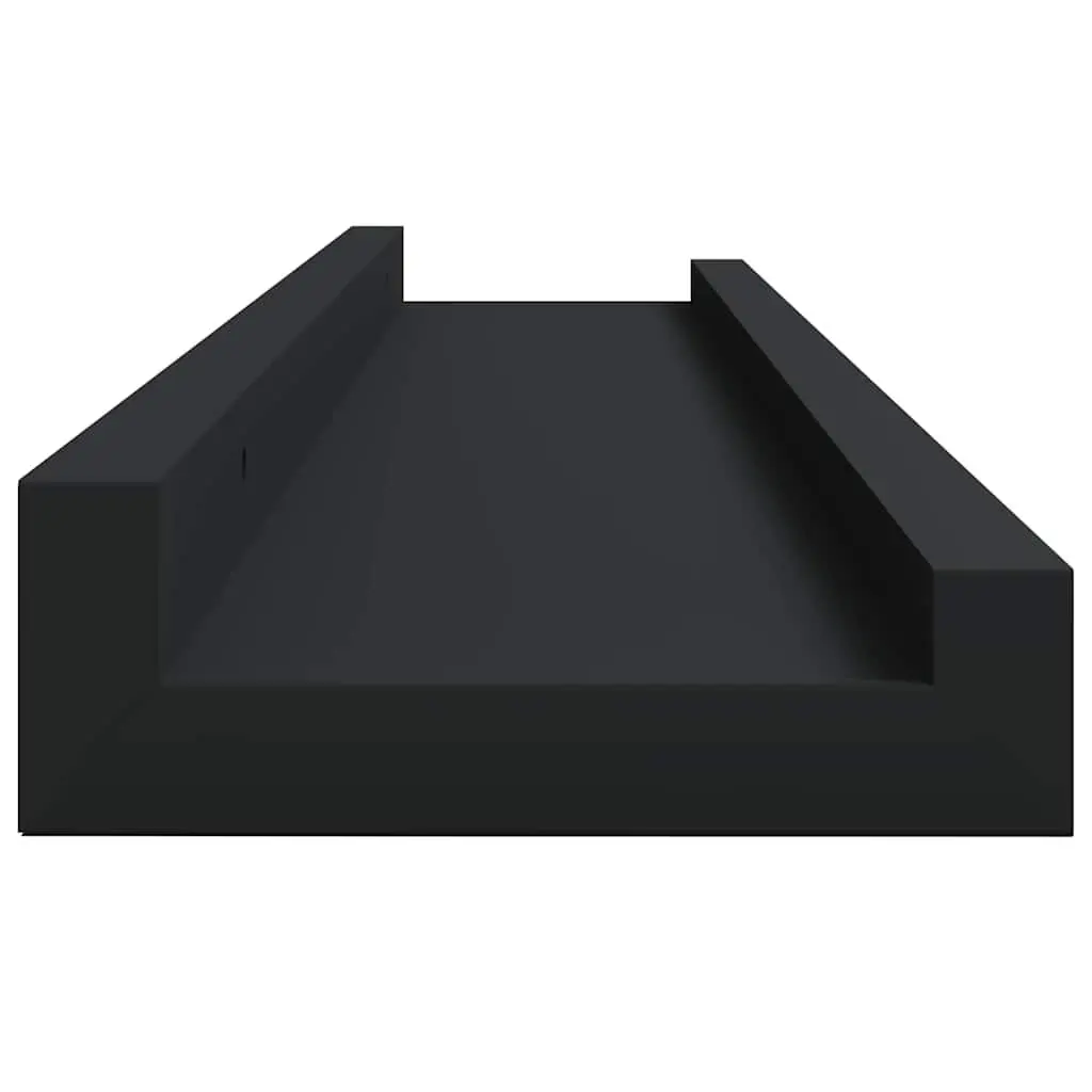 Picture Frame Ledge Shelves Wall Mounted Display Shelf 60x9x3cm Black 2 Piece MDF