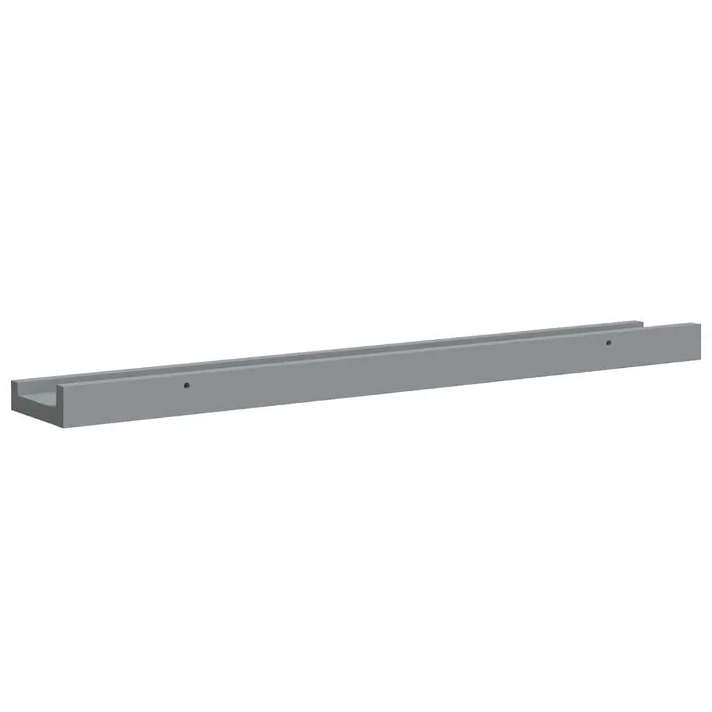 Picture Frame Ledge Shelves 2pcs Wall Mounted Display Shelf Grey 60x9x3cm MDF