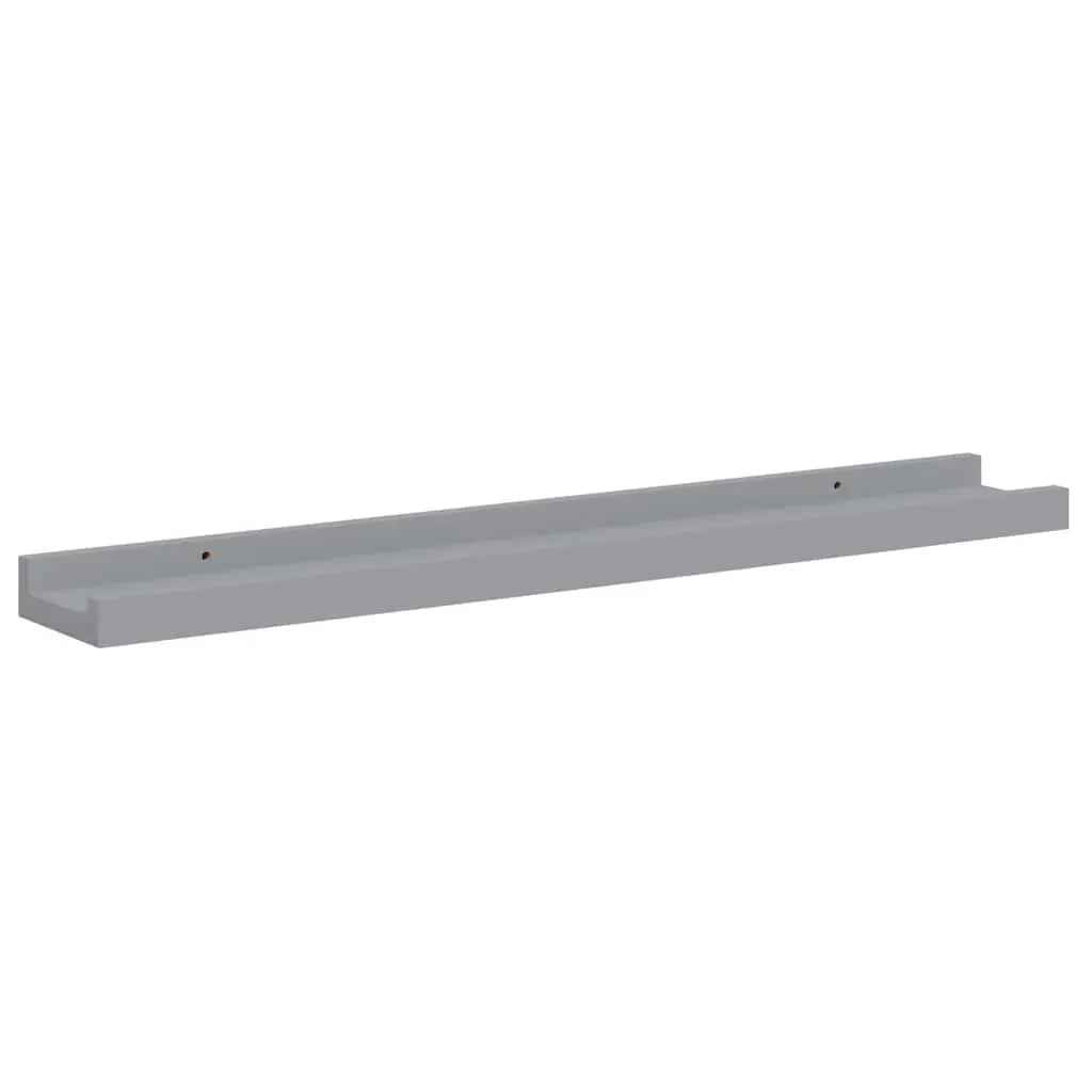 Picture Frame Ledge Shelves 2pcs Wall Mounted Display Shelf Grey 60x9x3cm MDF