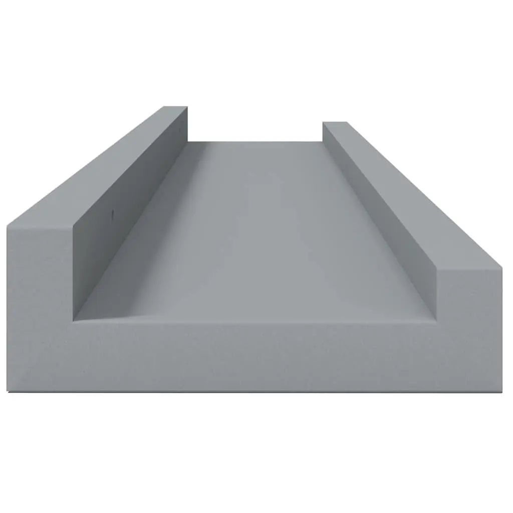 Picture Frame Ledge Shelves 2pcs Wall Mounted Display Shelf Grey 60x9x3cm MDF