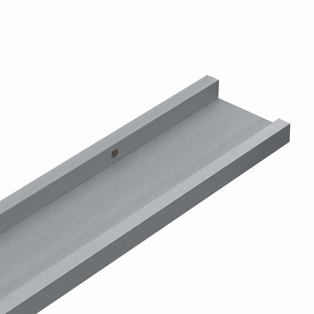 Picture Frame Ledge Shelves 2pcs Wall Mounted Display Shelf Grey 60x9x3cm MDF