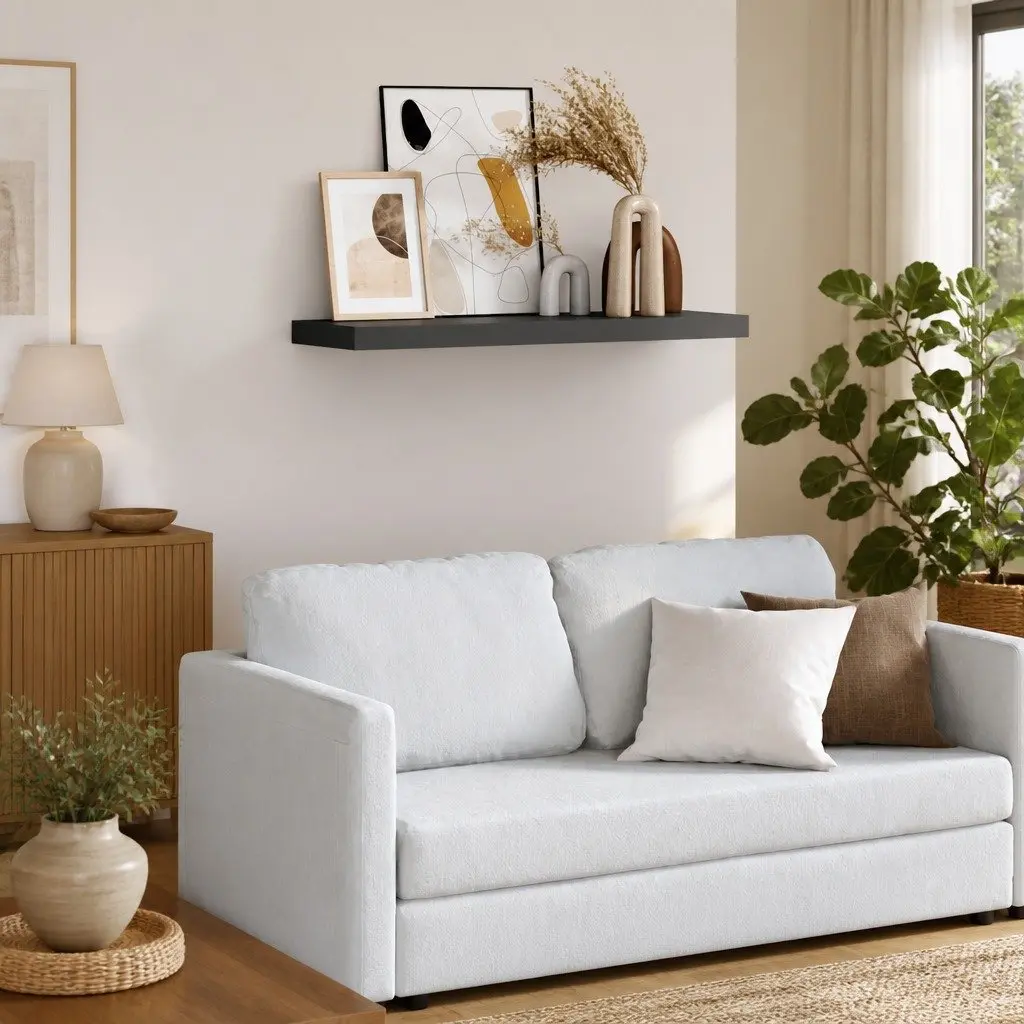 Wall Display Ledge Shelves 2 Piece Grey Floating Shelf Decor Storage