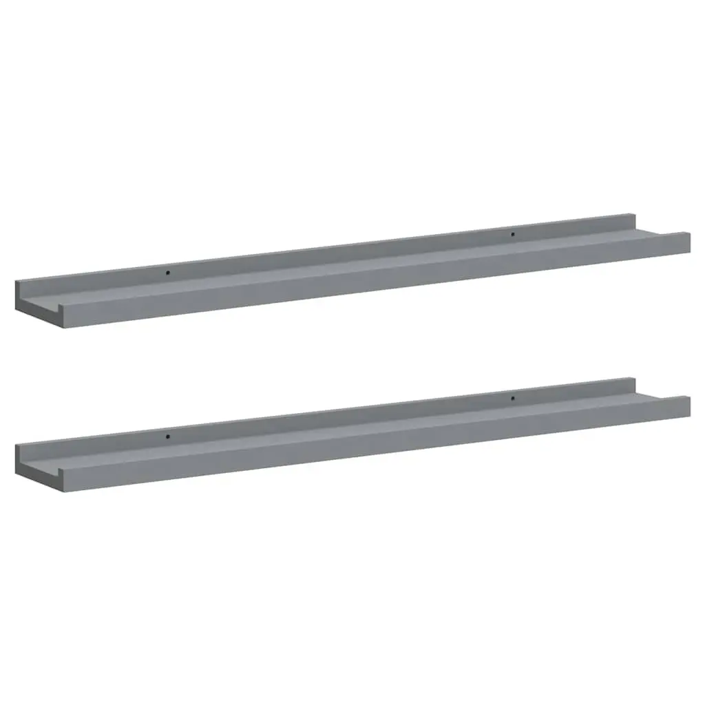 Wall Display Ledge Shelves 2 Piece Grey Floating Shelf Decor Storage