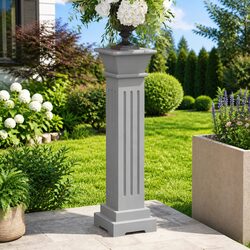 Reliable Grey Square Pillar Plant Stand for Your Home