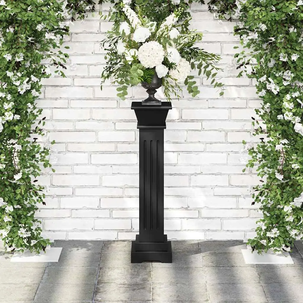 Square Pillar Plant Stand Black MDF Flower Pot Display Pedestal 17 x 17 x 66 cm