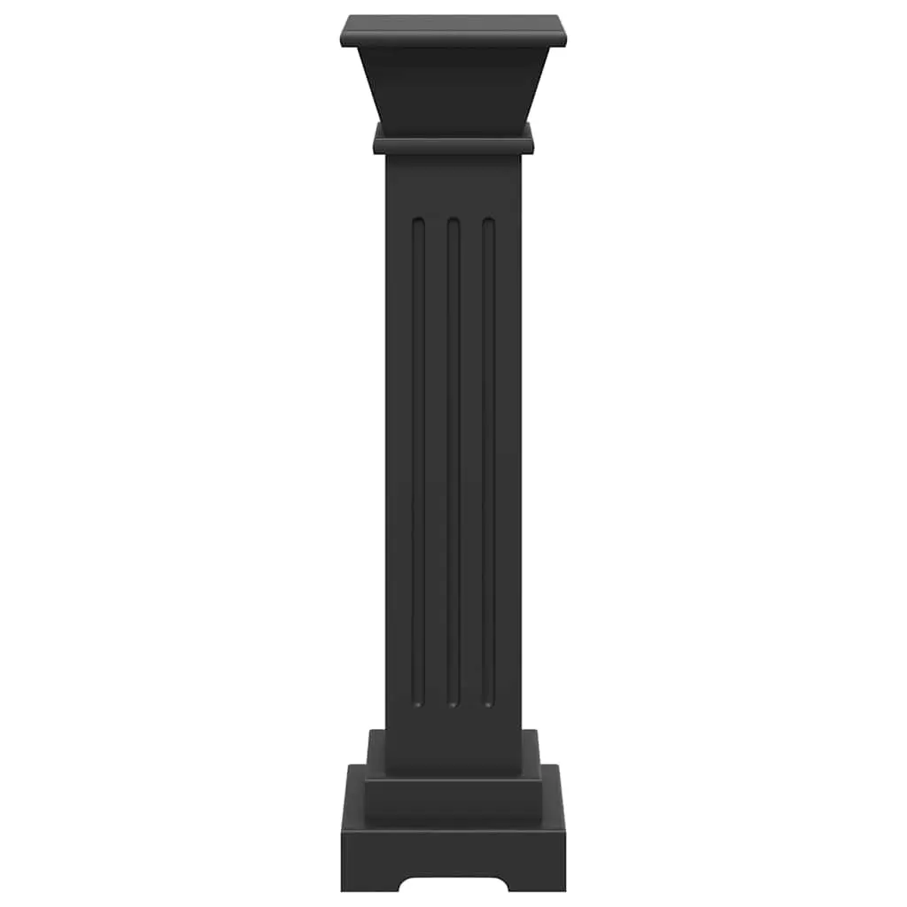 Square Pillar Plant Stand Black MDF Flower Pot Display Pedestal 17 x 17 x 66 cm