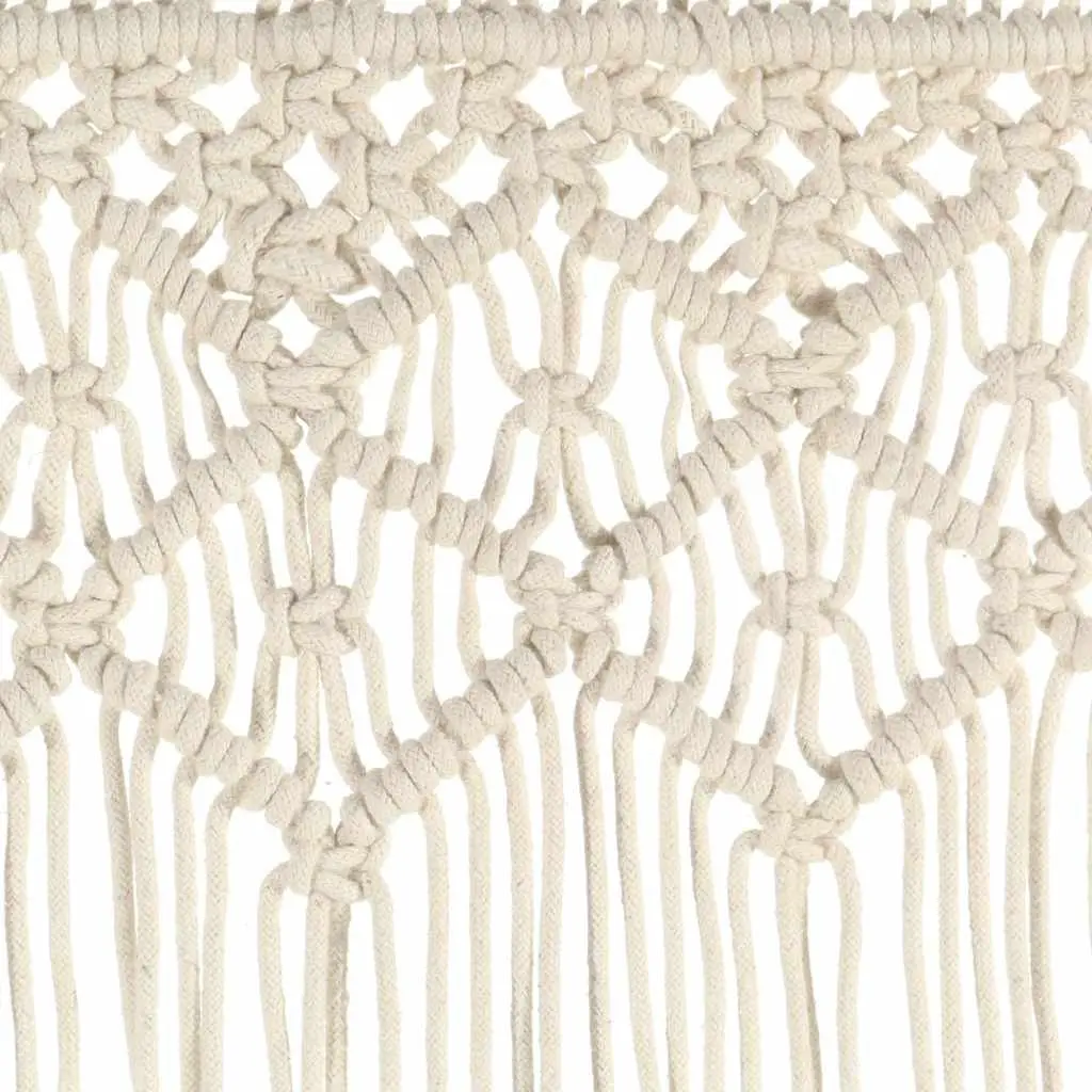 Macrame Curtain Door Window Room Divider 140x240 cm Cotton Cream