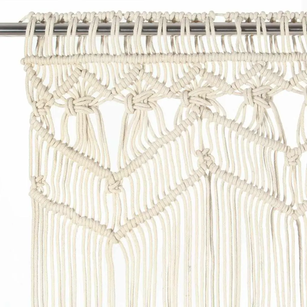 Macrame String Curtain Room Divider 140x240 cm Cotton Cream