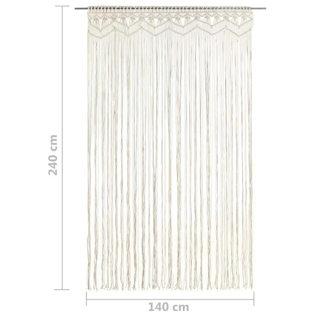 Macrame String Curtain Room Divider 140x240 cm Cotton Cream