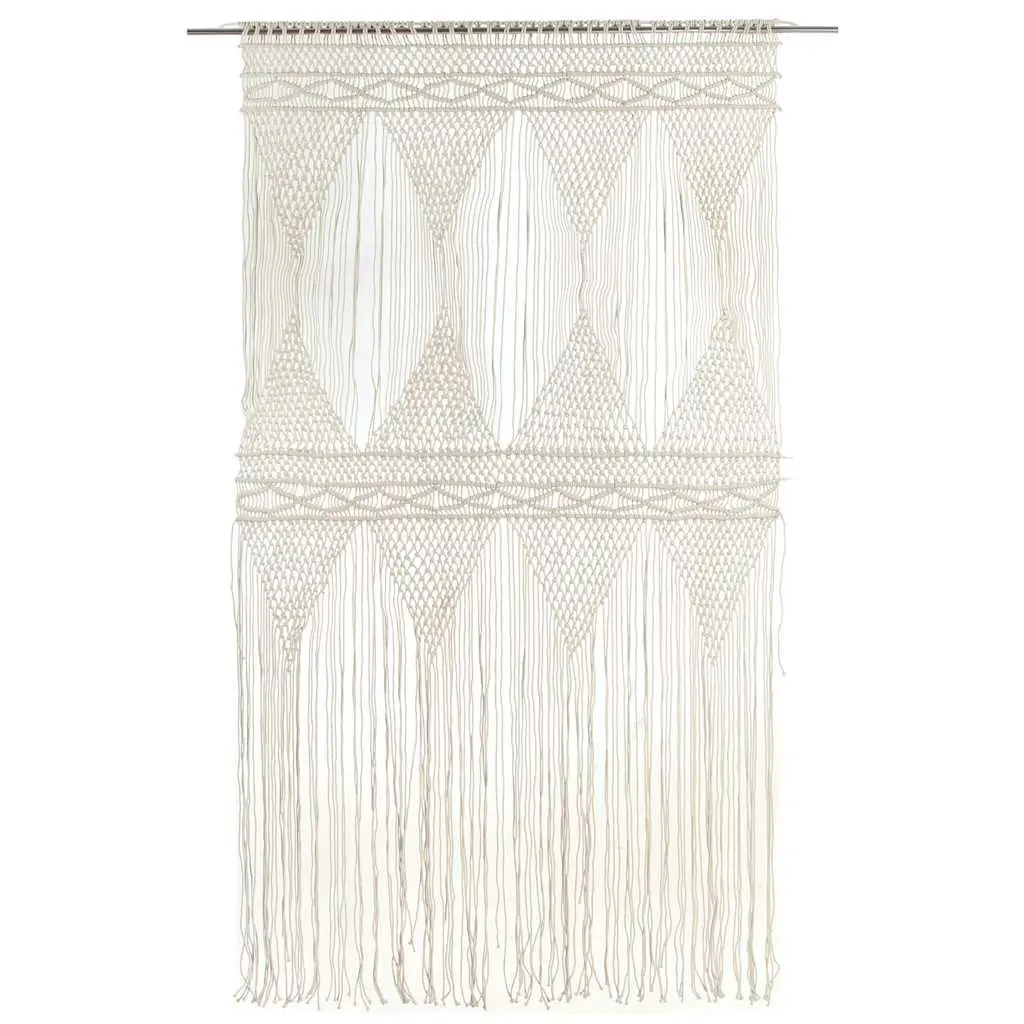 Macrame String Curtain Room Divider 140x240 cm Cotton Cream