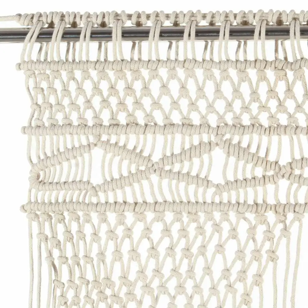 Macrame String Curtain Room Divider 140x240 cm Cotton Cream