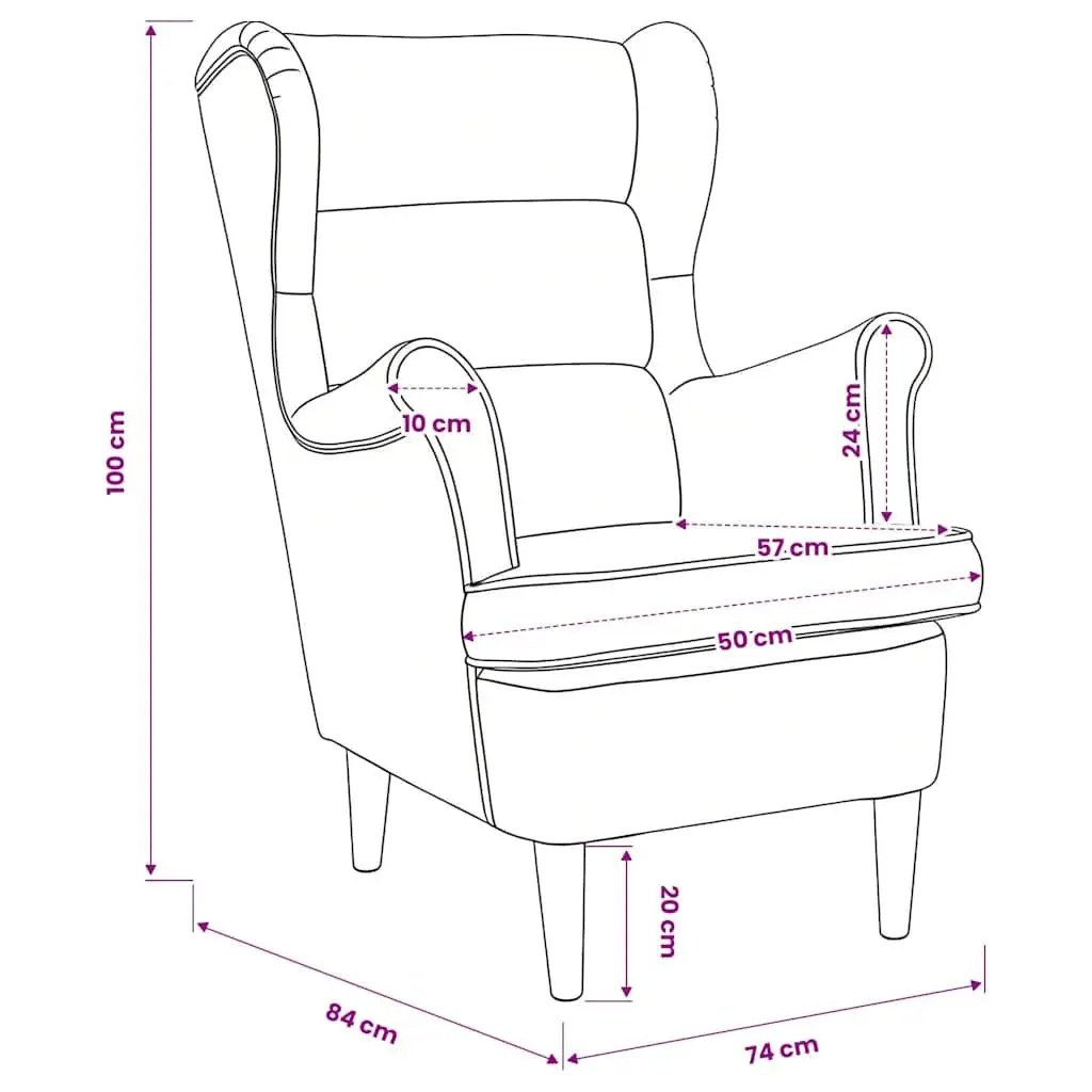 Armchair Pink Velvet Upholstered Living Room Chair Padded Backrest Seat