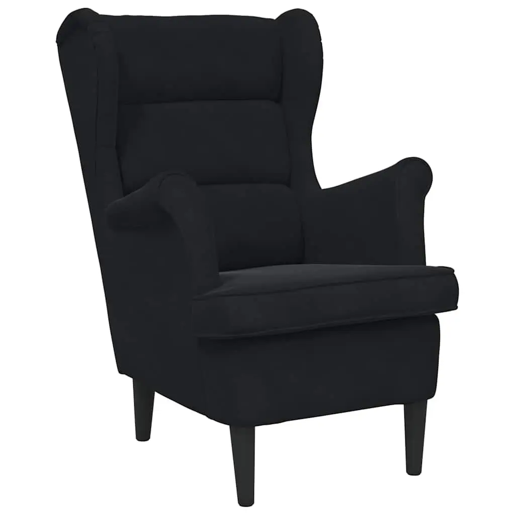 Armchair Black Velvet Upholstered Lounge Chair Padded Backrest Seat