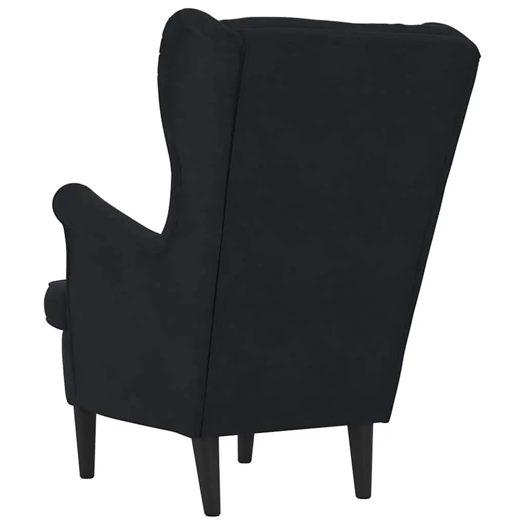 Armchair Black Velvet Upholstered Lounge Chair Padded Backrest Seat