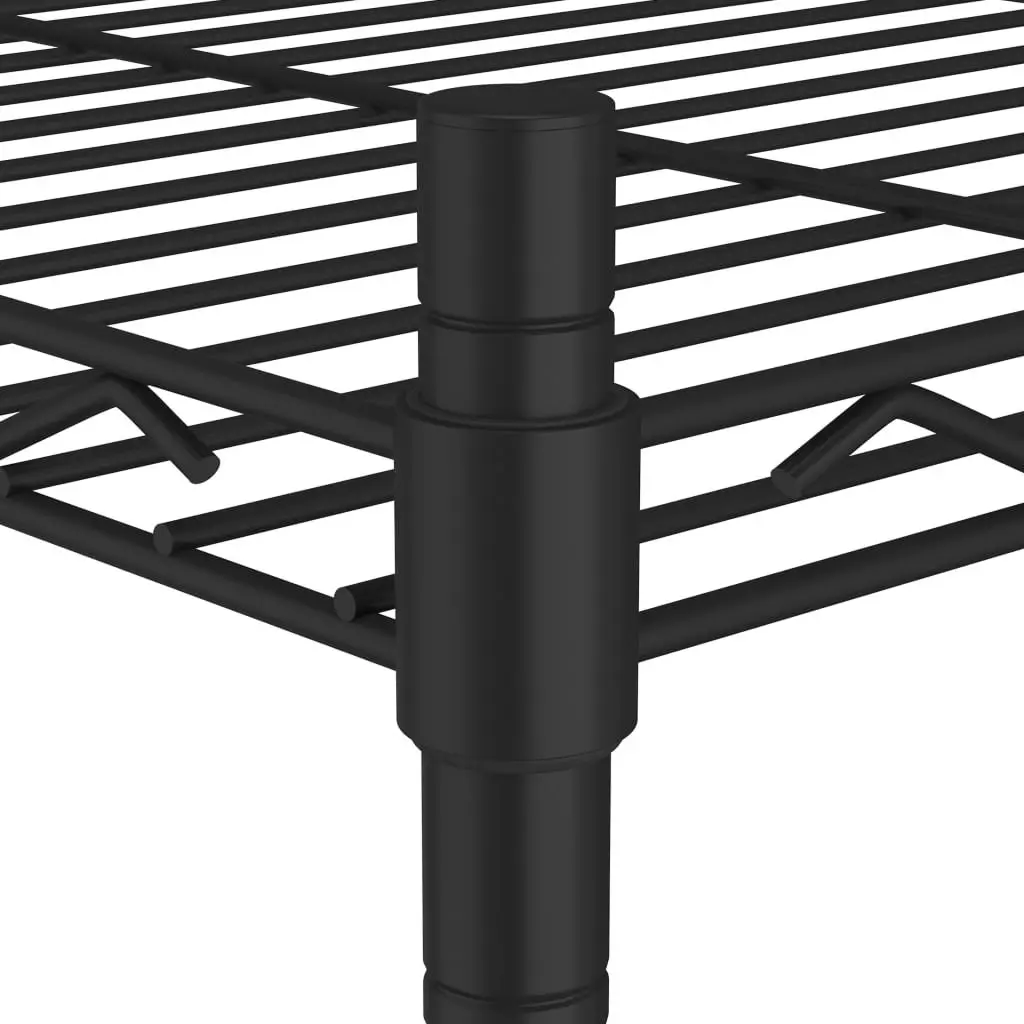 3-Tier Storage Rack 60x35x76cm Black Metal