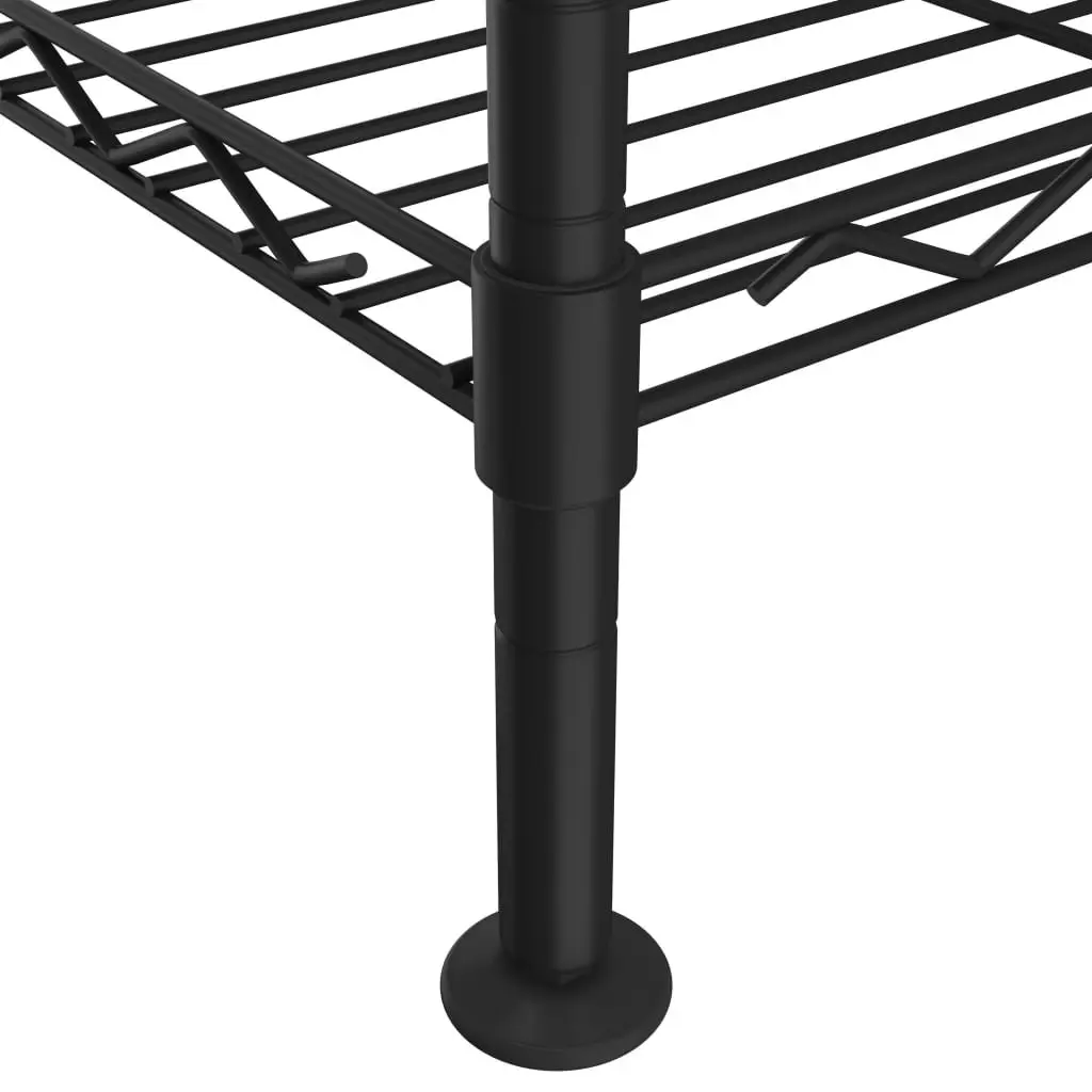 3-Tier Storage Rack 60x35x76cm Black Metal
