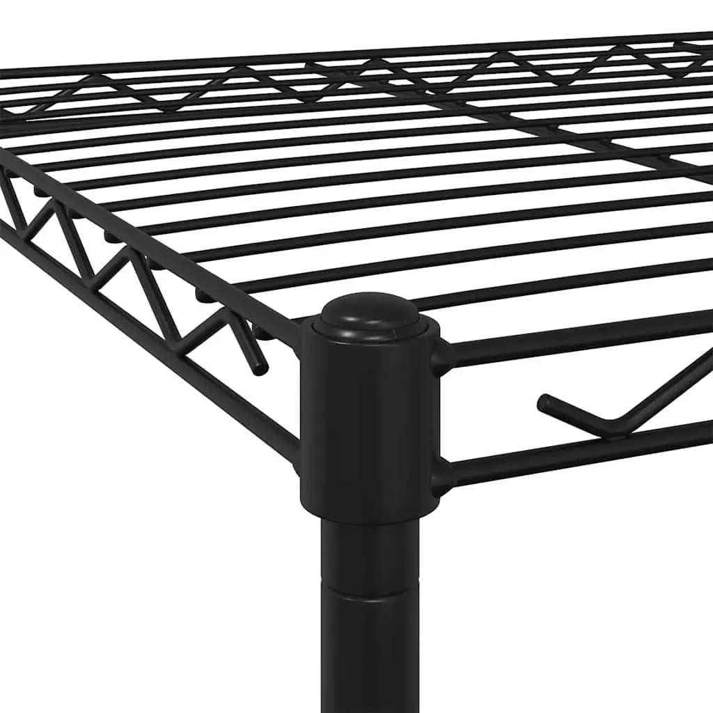 4-Tier Storage Shelf Heavy Duty Organizer with Wheels 90 x 35 x 142 cm Black