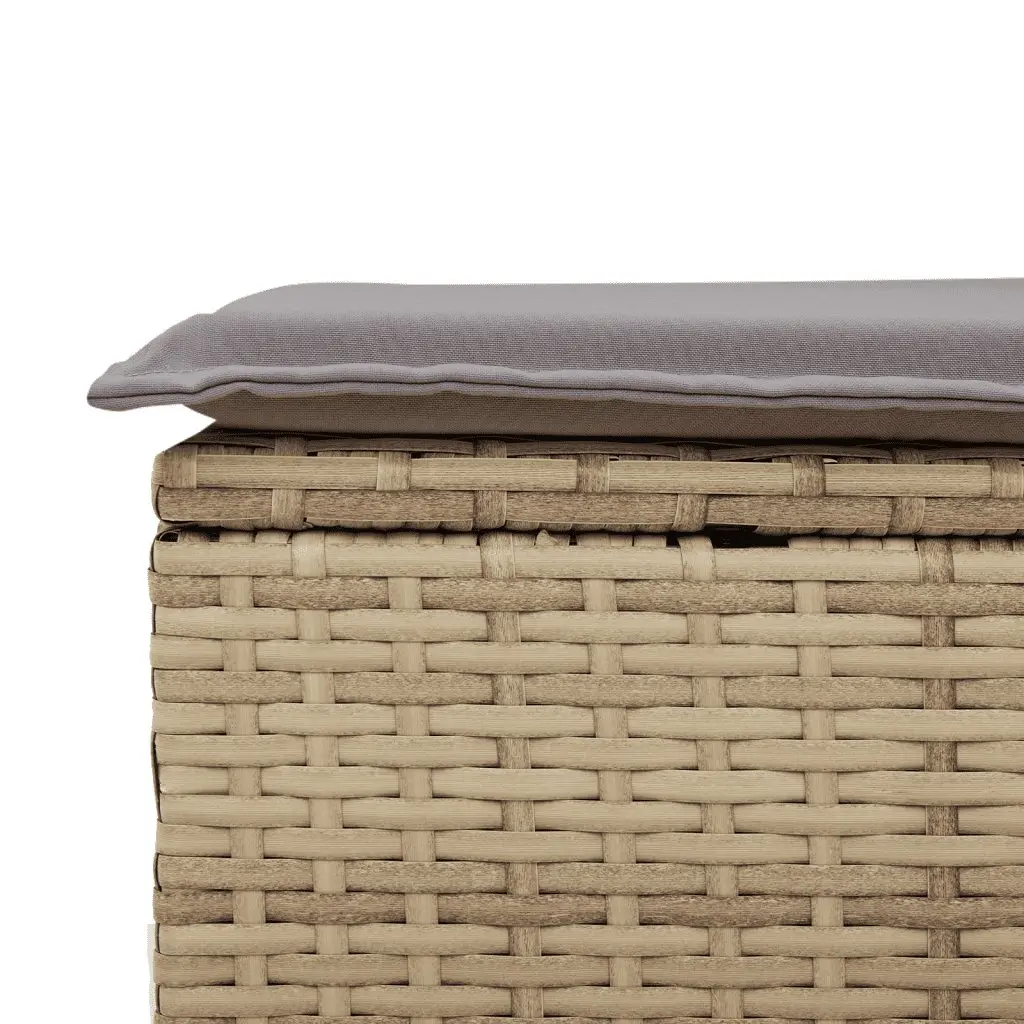 3 Piece Garden Sofa Set Outdoor Furniture Beige PE Rattan with Cushions