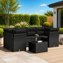 Comfortable 7 Piece Garden Sofa Set with Storage