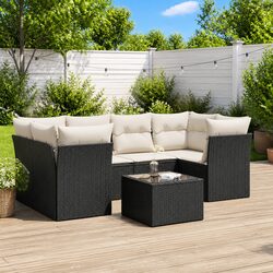 Comfortable 7 Piece Garden Sofa Set with Storage Options