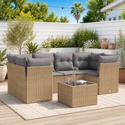 Warm and Reliable 7 Piece Garden Sofa Set with Cushions