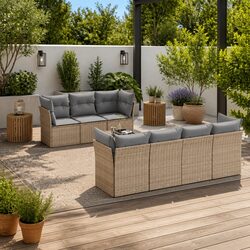 Quality Outdoor Seating: 8-Piece Garden Sofa Set