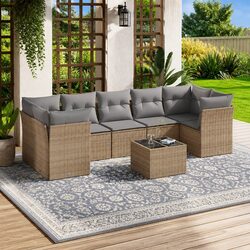 Comforting 8 Piece Garden Sofa Set with Practical Features
