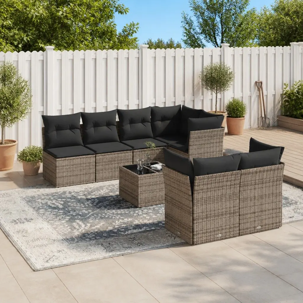 8-Piece Garden Sofa Set with Cushions