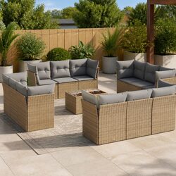 Reliable 13-Piece Garden Sofa Set with Built-in Storage