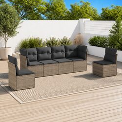 Warm and Inviting 6-Piece Grey Garden Sofa Set