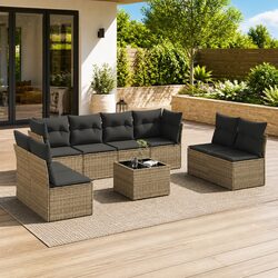 Comfortable and Value-Rich 9 Piece Outdoor Sofa Set