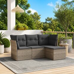 Durable 4 Piece Garden Sofa Set with Easy-Clean Cushions