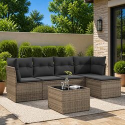 Comfortable 6-Piece Grey Outdoor Sofa Set