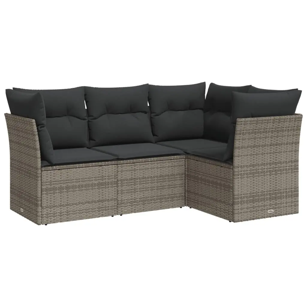 Garden Sofa Set Outdoor Furniture 4 Piece Modular Seating Grey