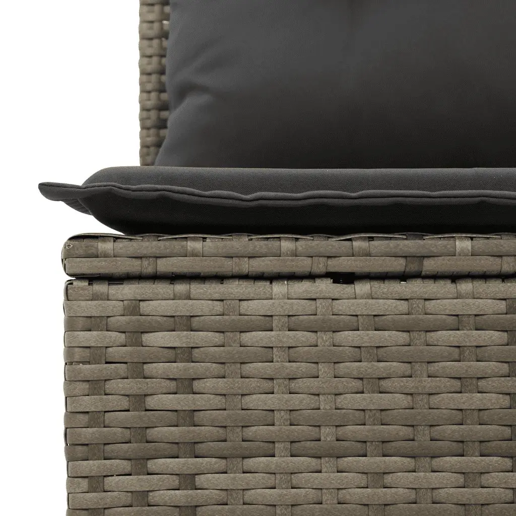 Garden Sofa Set 5 Piece Outdoor Furniture Grey Poly Rattan with Cushions