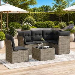 Comfort and Value in 6 Piece Grey Garden Sofa Set