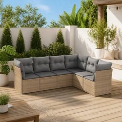 Comfortable 6-Piece Garden Sofa Set with Storage Solutions