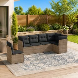 Value-Driven 6-Piece Garden Sofa Set in Grey