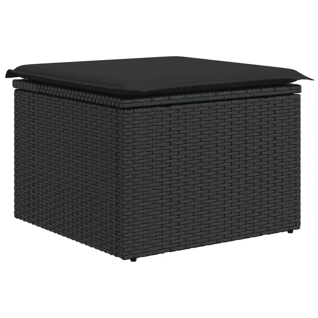 Garden Sofa Set 5 Piece Outdoor Furniture Black Poly Rattan Patio Seating