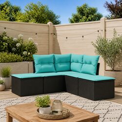5-Piece Outdoor Seating Sofa Set with Storage Bags and Washable Covers