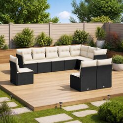 Comfortable 10 Piece Garden Sofa Set with Storage Solutions
