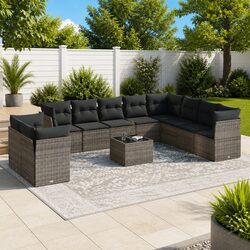 Value-Driven Garden Sofa Set: 11 Pieces of Comfort