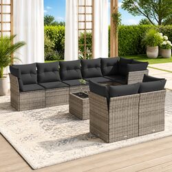 Comfort and Value: 9-Piece Garden Sofa Set with Cushions