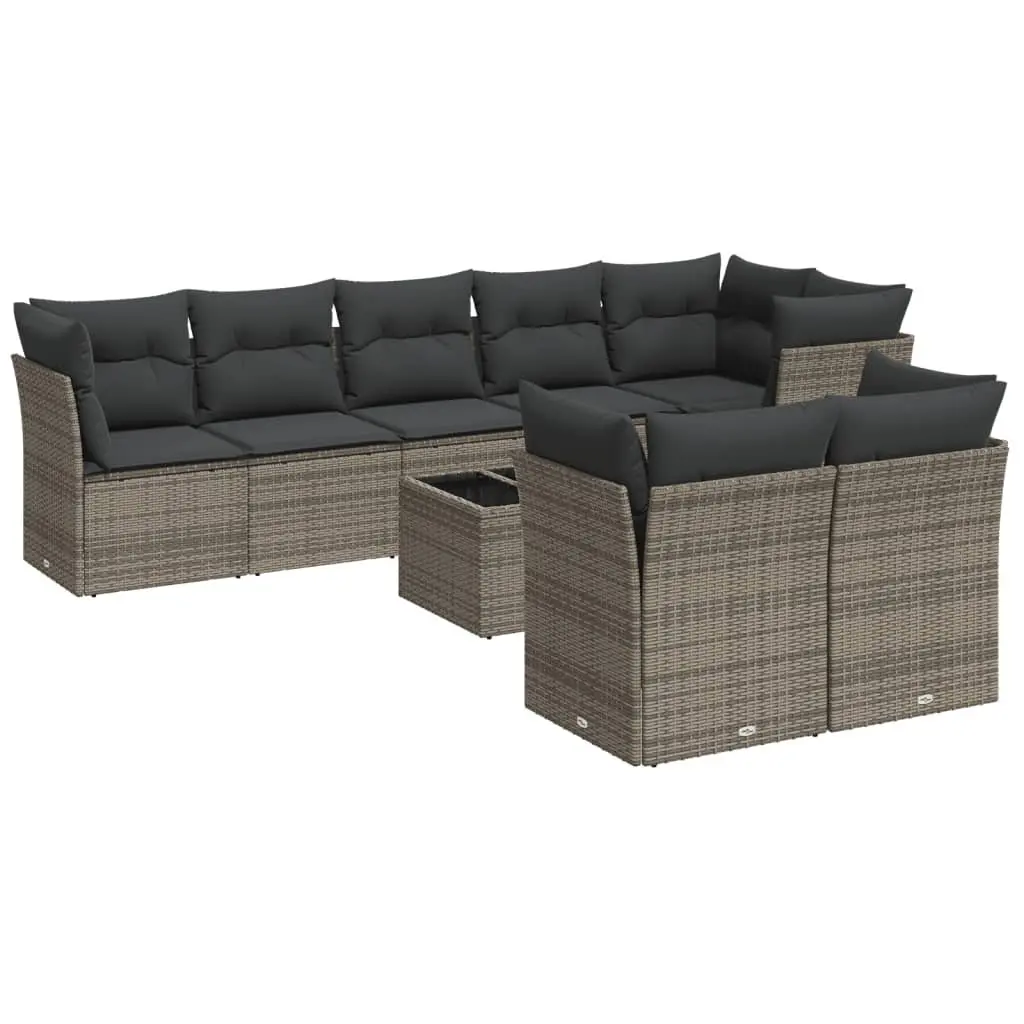Garden Sofa Set 9 Piece Outdoor Furniture Patio Lounge Grey