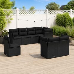 Comfort and Value with 8-Piece Black Patio Sofa Set