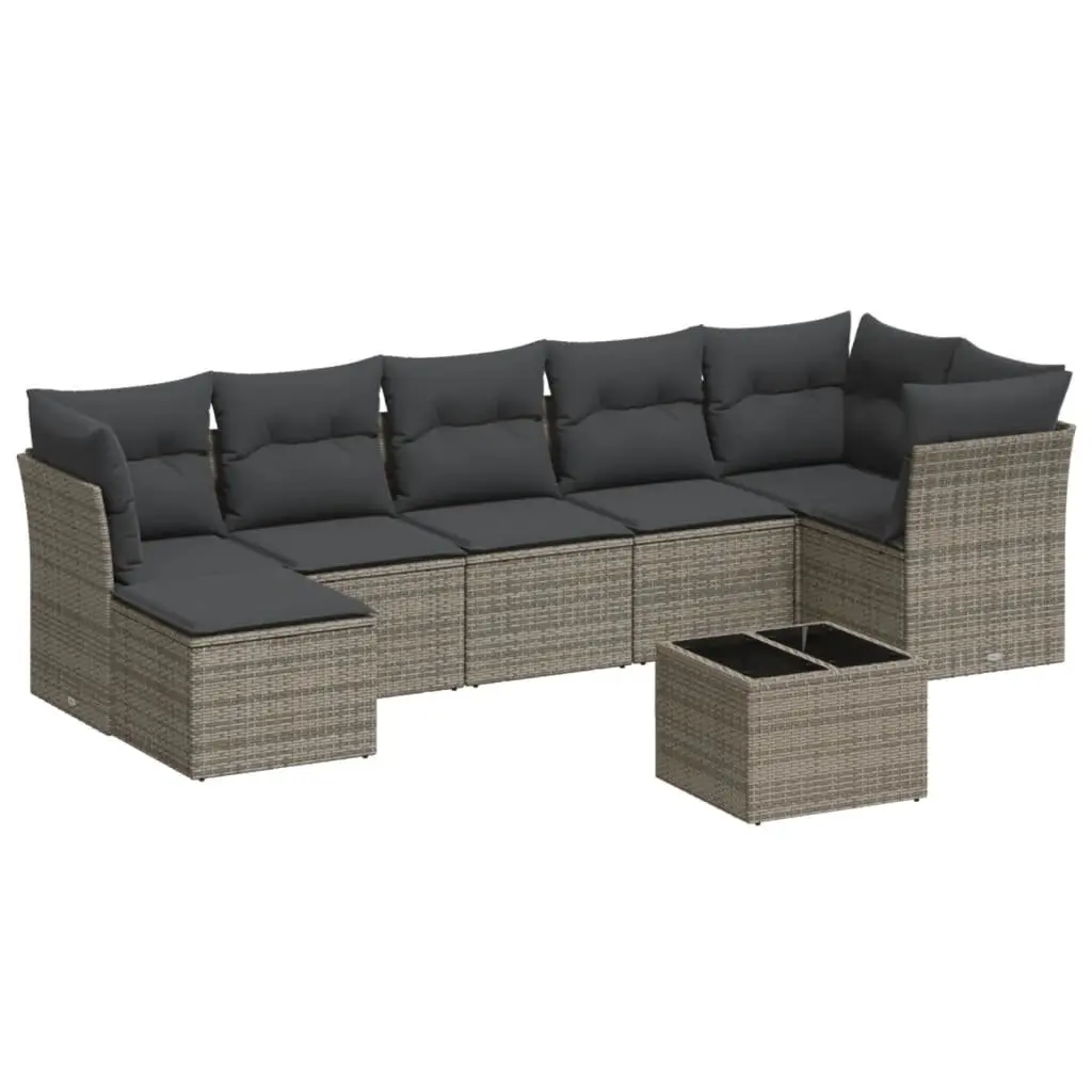 8-Piece Grey Garden Sofa Set