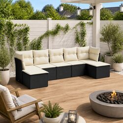 Comfortable 7 Piece Garden Sofa Set with Practical Features
