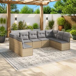 Warm Beige 9 Piece Sofa Set with Easy Maintenance Features