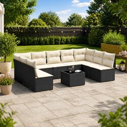 Comfortable 10 Piece Garden Sofa Set with Storage Space